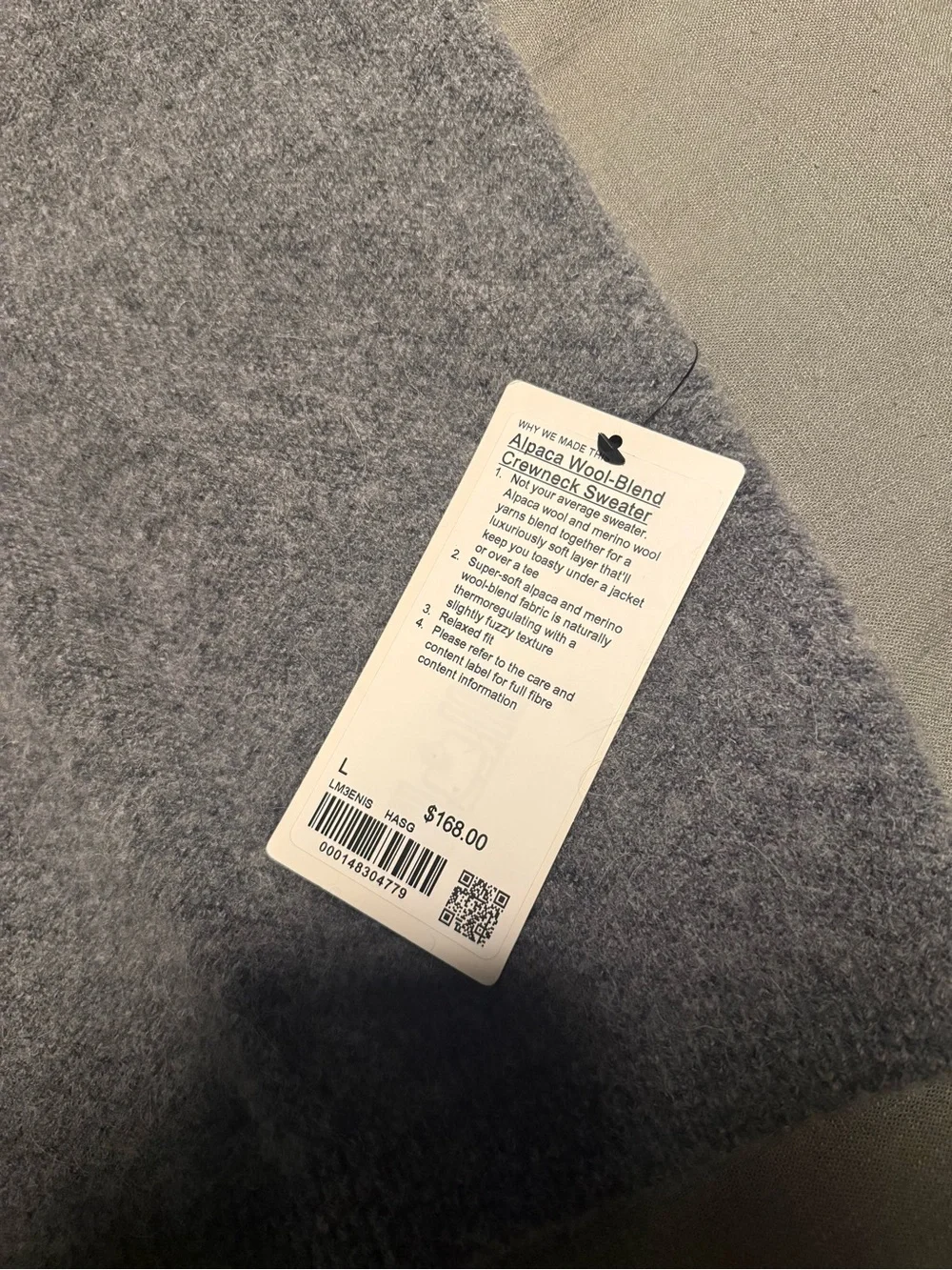 Lululemon Alpaca Wool-Blend Crewneck Sweater Mens
